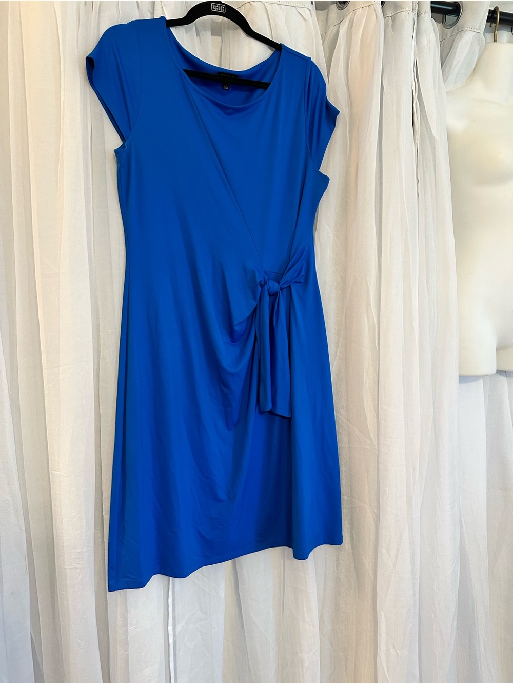 Talbots Cap-Sleeve Royal Blue Tie-Waist Dress size 12” - Picture 3 of 8
